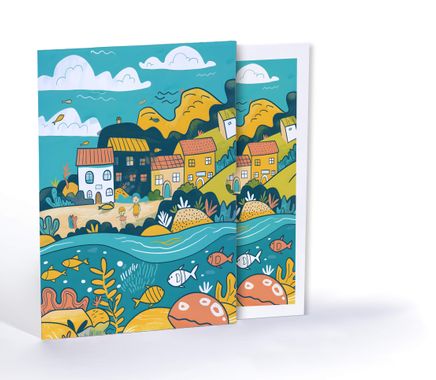 Denizin Kıyısında Yaşam, Özel Tasarım Kılıflı A4 Poster