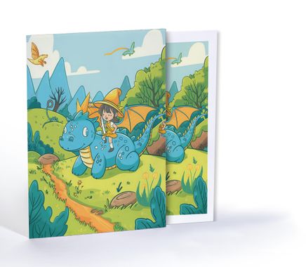 Neşeli Ejderha Macerası, Özel Tasarım Kılıflı A4 Poster