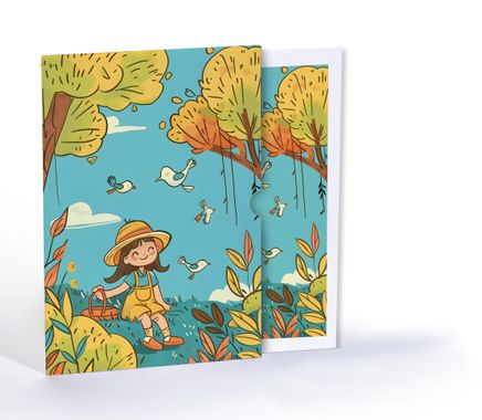 Neşeli Piknik Günü, Özel Tasarım Kılıflı A4 Poster