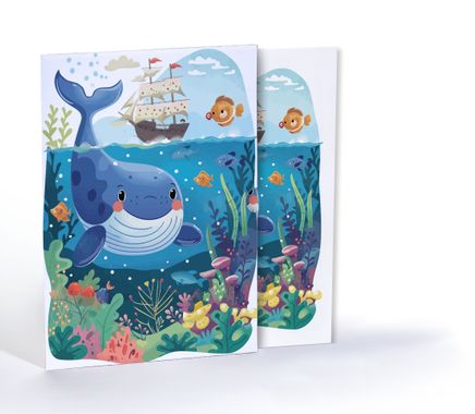 Sevimli Balina, Özel Tasarım Kılıflı A4 Poster