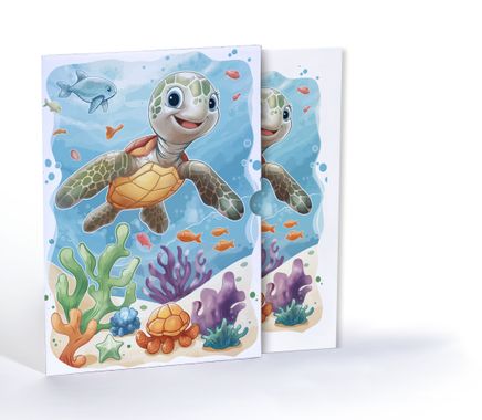 Neşeli Kaplumbağa, Özel Tasarım Kılıflı A4 Poster