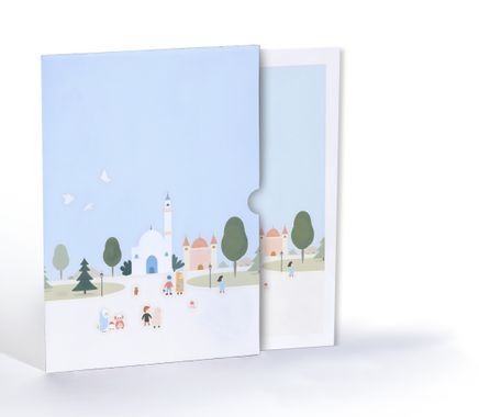 Huzurlu Cami Avlusu, Özel Tasarım Kılıflı A4 Poster