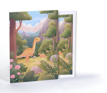 Dinozor Ailesi, Özel Tasarım Kılıflı A4 Poster