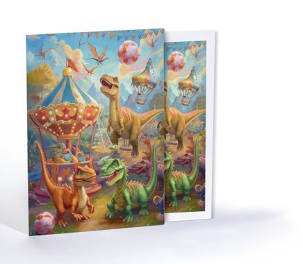 Dinozor Festivali, Özel Tasarım Kılıflı A4 Poster