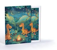 Dinozor Gece Macerası, Özel Tasarım Kılıflı A4 Poster