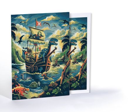 Dinozor Korsanlar, Özel Tasarım Kılıflı A4 Poster