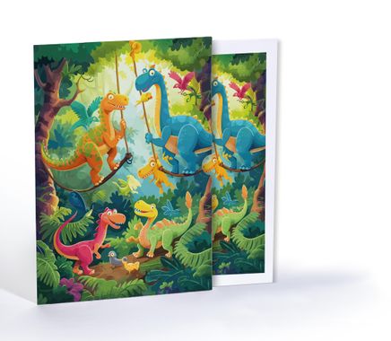 Dinozorları Macera Ormanı, Özel Tasarım Kılıflı A4 Poster