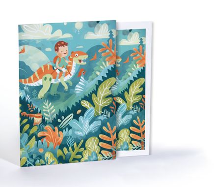 Renkli Dinozor Kral, Özel Tasarım Kılıflı A4 Poster