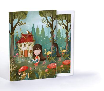 Doğanın Kalbinde Okuma, Özel Tasarım Kılıflı A4 Poster