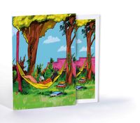 Hamakta Okuma Keyfi, Özel Tasarım Kılıflı A4 Poster