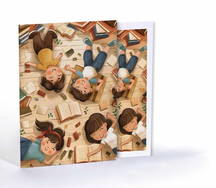 Kitap Kurdu Arkadaşlar, Özel Tasarım Kılıflı A4 Poster