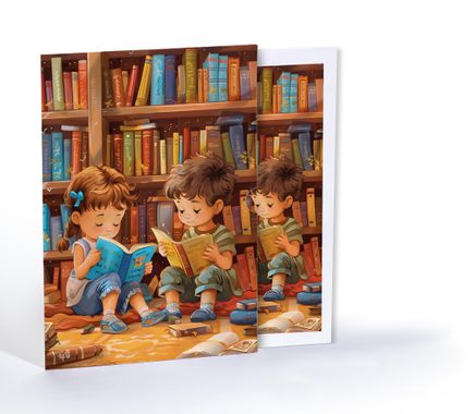 Küçücük Kitap Kurtları, Özel Tasarım Kılıflı A4 Poster