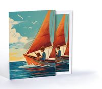 Maviliklerde Kitap Keyfi, Özel Tasarım Kılıflı A4 Poster