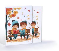 Sonbahar Büyüsü İle Kitap Okuma, Özel Tasarım Kılıflı A4 Poster