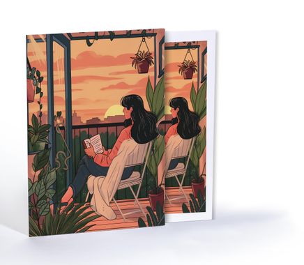 Balkonda Huzur, Özel Tasarım Kılıflı A4 Poster