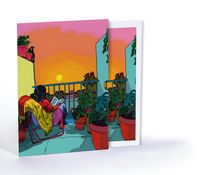 Balkonda Kitap Saati, Özel Tasarım Kılıflı A4 Poster