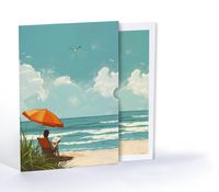 Deniz Kenarında Kitap Keyfi, Özel Tasarım Kılıflı A4 Poster