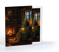 Şöminenin Yanında Okuma, Özel Tasarım Kılıflı A4 Poster