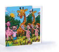 Sevimli Zürafa ve Arkadaşları, Özel Tasarım Kılıflı A4 Poster