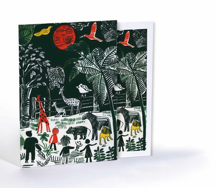 Kırmızı Güneş ve Hayvanlar, Özel Tasarım Kılıflı A4 Poster