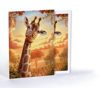 Gün Batımında Zürafa, Özel Tasarım Kılıflı A4 Poster
