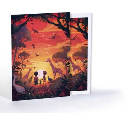 Doğada Gün Batımı, Özel Tasarım Kılıflı A4 Poster