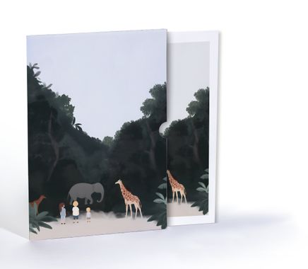 Çocuklar ve Dost Hayvanlar, Özel Tasarım Kılıflı A4 Poster