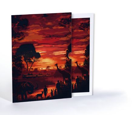 Afrikada Gün Batımı, Özel Tasarım Kılıflı A4 Poster