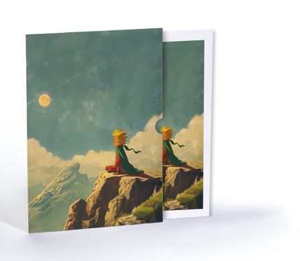 Küçük Prens Dağ Zirvesinde, Özel Tasarım Kılıflı A4 Poster