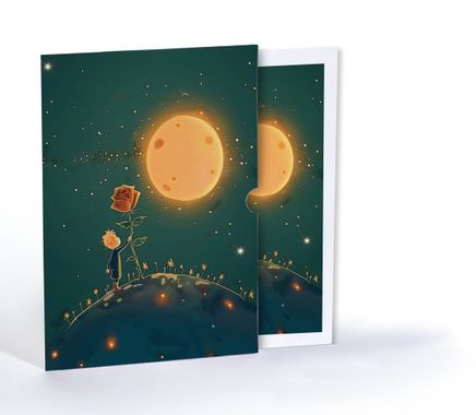 Küçük Prens ve Büyüleyici Gül, Özel Tasarım Kılıflı A4 Poster