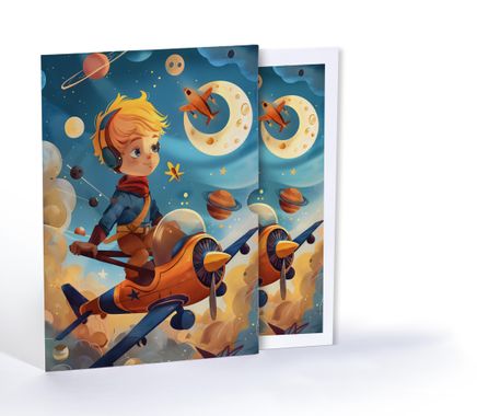 Küçük Prens ve Gökyüzünün Sırları, Özel Tasarım Kılıflı A4 Poster