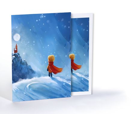 Küçük Prens ve Kış Masalı, Özel Tasarım Kılıflı A4 Poster