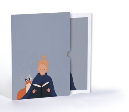Küçük Prens ve Tilki Kitap Okurken, Özel Tasarım Kılıflı A4 Poster
