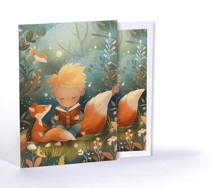 Küçük Prens ve Tilkinin Orman Masalı, Özel Tasarım Kılıflı A4 Poster