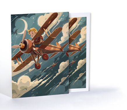 Küçük Prens'in Gece Uçuşu, Özel Tasarım Kılıflı A4 Poster