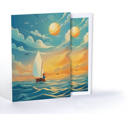 Küçük Prens'in Yelkenli Masal, Özel Tasarım Kılıflı A4 Poster