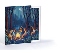 Ay Işığında Kamp Ateşi, Özel Tasarım Kılıflı A4 Poster