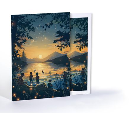 Göl Kenarında Sihirli Anlar, Özel Tasarım Kılıflı A4 Poster