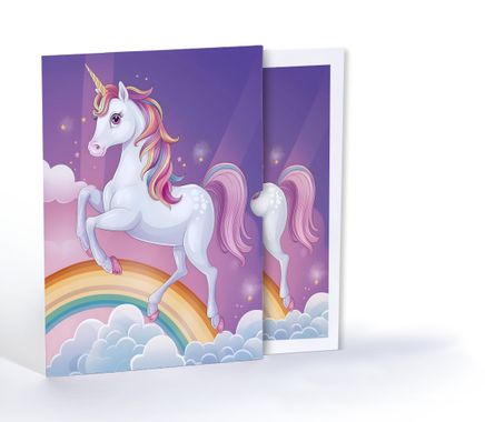 Pembe Unicorn, A4 Poster (GGK-PG017)