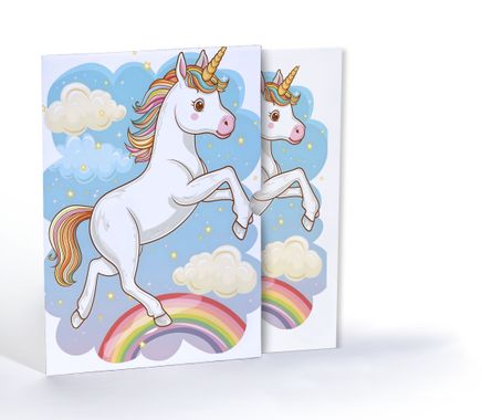 Unicorn Bulutların Üstünde, A4 Poster (GGK-PG021)