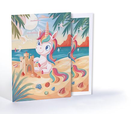 Unicorn Deniz Kıyısında, A4 Poster (GGK-PG022)