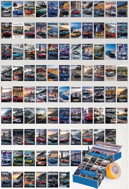 Avrupa Spor Araçları Temalı 90 Adet Duvar Poster Seti Oda Dekoru (Paspartulu)