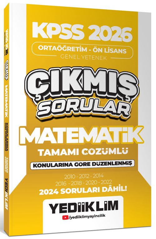 KPSS 2026 Ortaöğretim-Önlisans Matematik Konularına Göre Çıkmış Sorular(2024 Soruları Dahil)