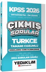 KPSS 2026 Ortaöğretim-Önlisans Türkçe Konularına Göre Çıkmış Sorular(2024 Soruları Dahil)