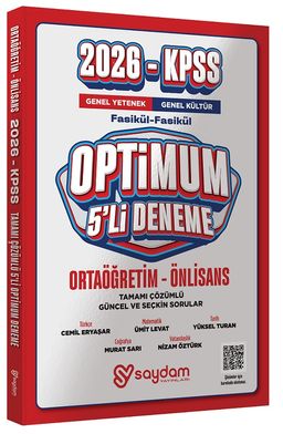 2026 KPSS Lise Ortaöğretim Ön Lisans Optimum 5 Deneme Fasikül Çözümlü