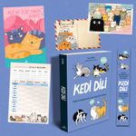 Kedi Dili Özel Set  (Aşı Takip Kartı - Kartpostal ve Ayraç İlaveli)