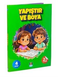 Yapıştır ve Boya Renkli Çıkartmalı İlk Yapıştırmalarım (4 Kitap Set) 
