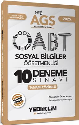 2025 MEB AGS ÖABT Sosyal Bilgiler Öğretmenliği Tamamı Çözümlü 10 Deneme Sınavı