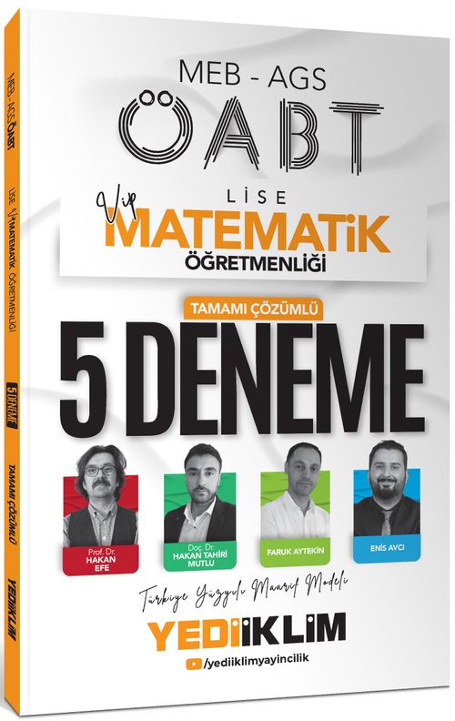 2025 MEB AGS ÖABT VİP Lise Matematik Öğretmenliği Tamamı Çözümlü 5 Deneme Sınavı