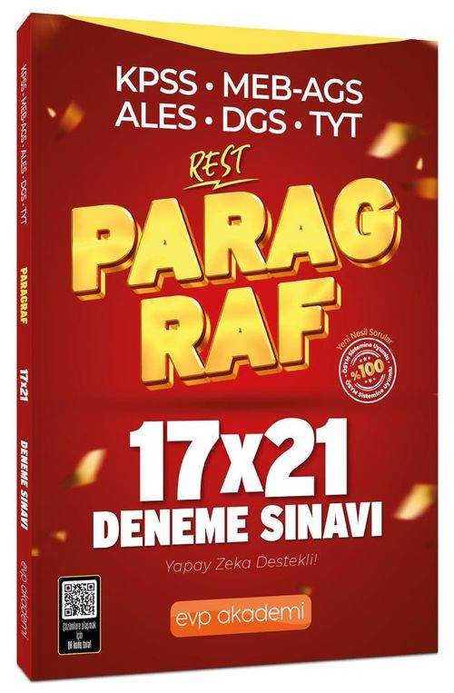 KPSS MEB-AGS ALES DGS TYT Paragraf REST 17x21 Deneme Çözümlü 